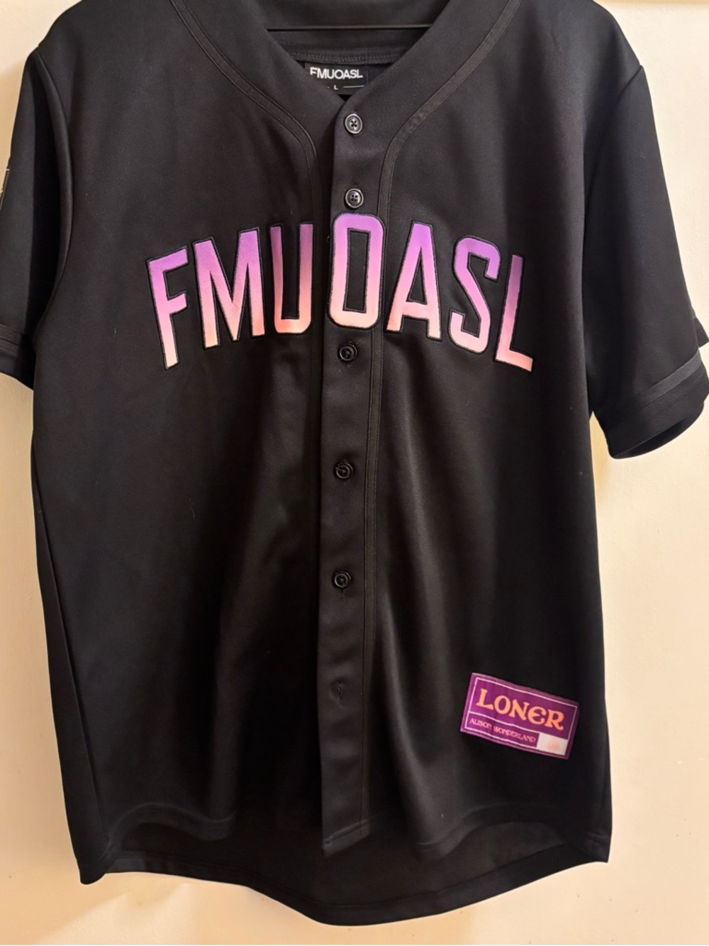 Alison WONDERLAND limited edition “Loner”Black Baseball Jersey Size L